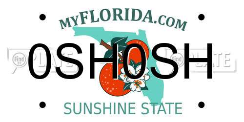 0SH0SH Florida License Plate