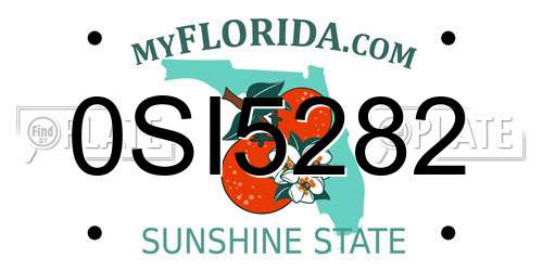 0SI5282 Florida License Plate
