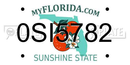 0SI5782 Florida License Plate