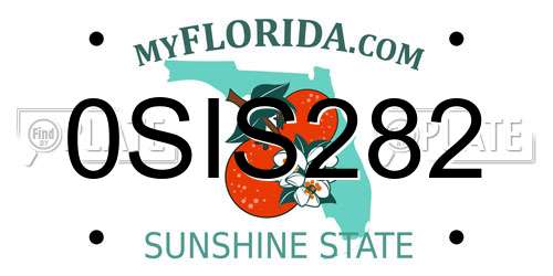 0SIS282 Florida License Plate
