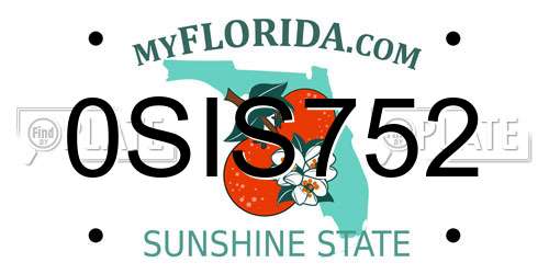0SIS752 Florida License Plate