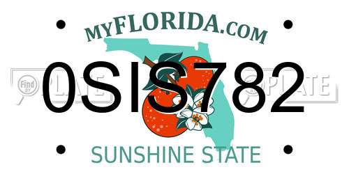 0SIS782 Florida License Plate