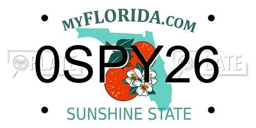 0SPY26 Florida License Plate