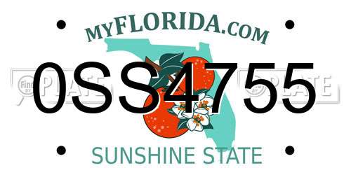 0SS4755 Florida License Plate