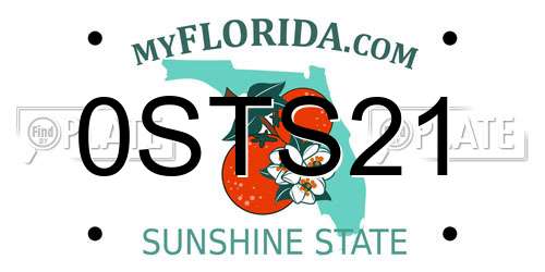 0STS21 Florida License Plate