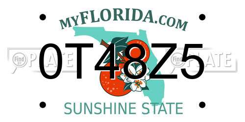 0T48Z5 Florida License Plate