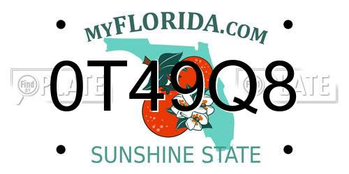 0T49Q8 Florida License Plate