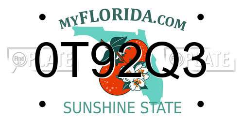 0T92Q3 Florida License Plate