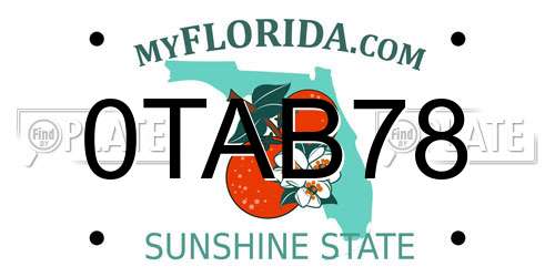0TAB78 Florida License Plate
