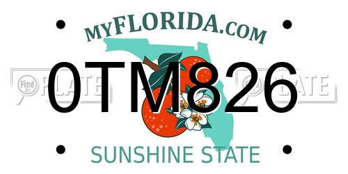 0TM826 Florida License Plate