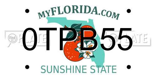 0TPB55 Florida License Plate