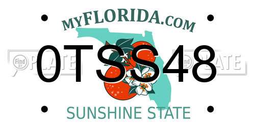 0TSS48 Florida License Plate