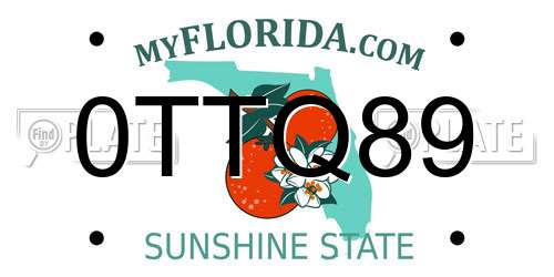 0TTQ89 Florida License Plate