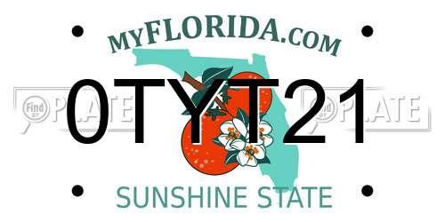 0TYT21 Florida License Plate