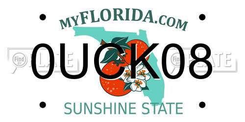 0UCK08 Florida License Plate
