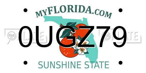 0UGZ79 Florida License Plate
