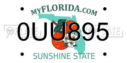 0UU895 Florida License Plate