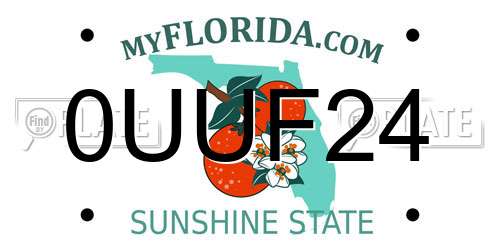 0UUF24 Florida License Plate