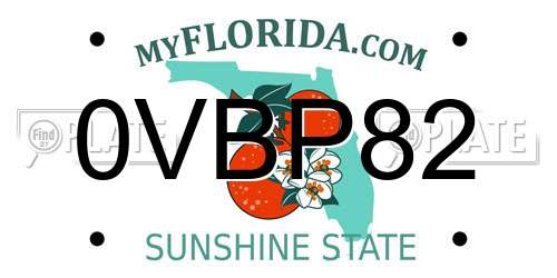 0VBP82 Florida License Plate