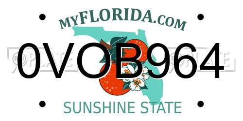 0VOB964 Florida License Plate