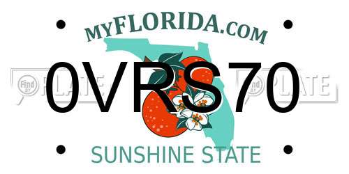 0VRS70 Florida License Plate