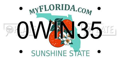 0WIN35 Florida License Plate