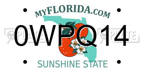 0WPQ14 Florida License Plate