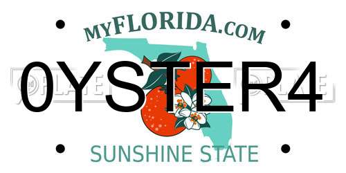 0YSTER4 Florida License Plate