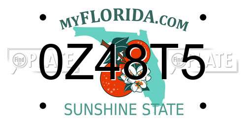 0Z48T5 Florida License Plate