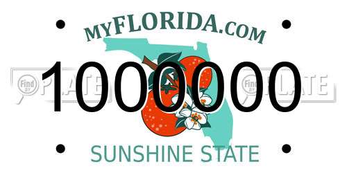 1000000 Florida License Plate