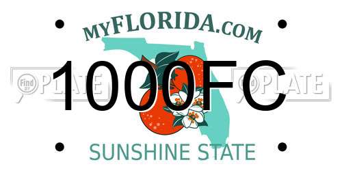 1000FC Florida License Plate