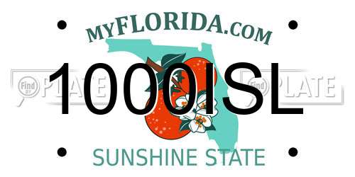 1000ISL Florida License Plate