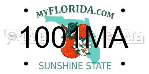 1001MA Florida License Plate