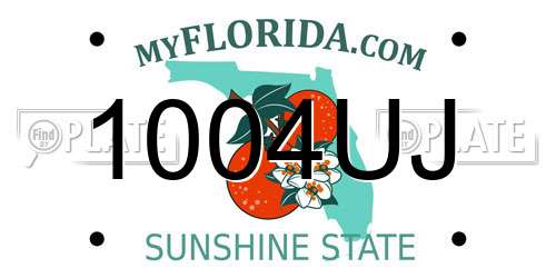 1004UJ Florida License Plate