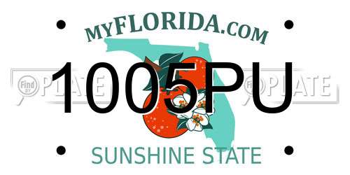 1005PU Florida License Plate