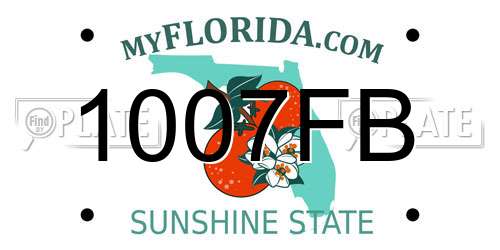 1007FB Florida License Plate