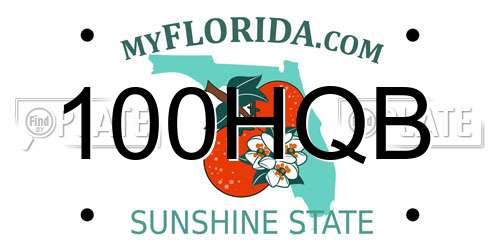 100HQB Florida License Plate
