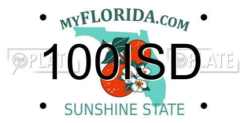 100ISD Florida License Plate