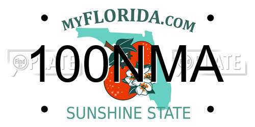 100NMA Florida License Plate