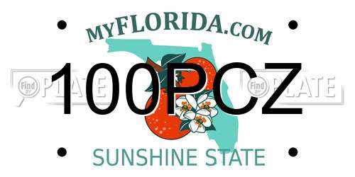 100PCZ Florida License Plate