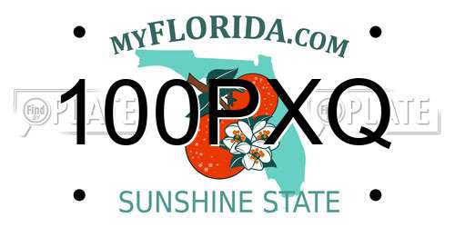 100PXQ Florida License Plate