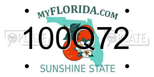 100Q72 Florida License Plate