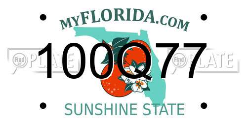 100Q77 Florida License Plate
