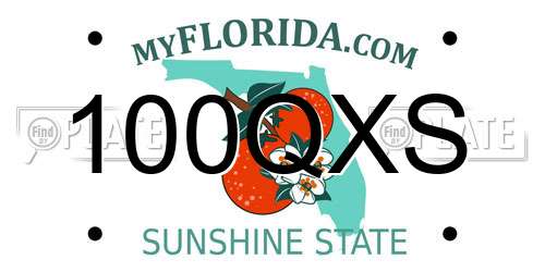 100QXS Florida License Plate