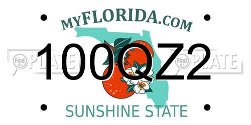 100QZ2 Florida License Plate