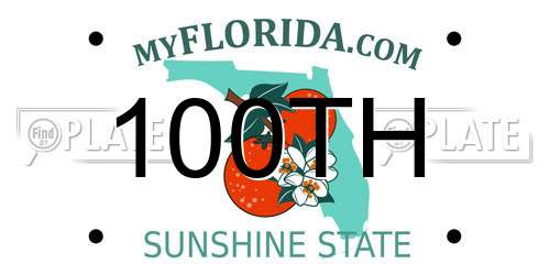 100TH Florida License Plate