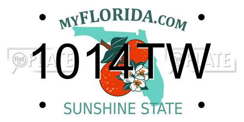 1014TW Florida License Plate