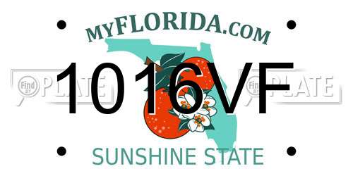 1016VF Florida License Plate