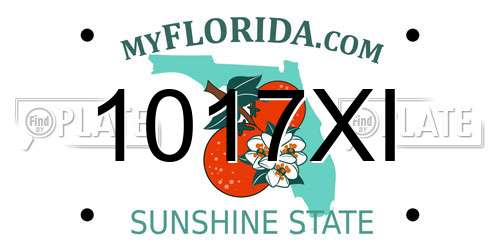 1017XI Florida License Plate