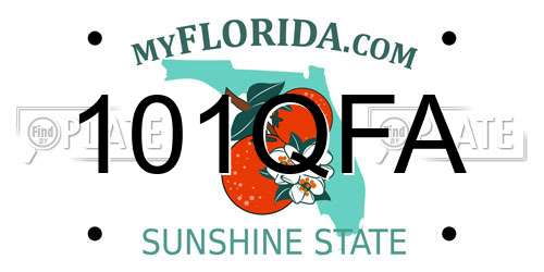 101QFA Florida License Plate